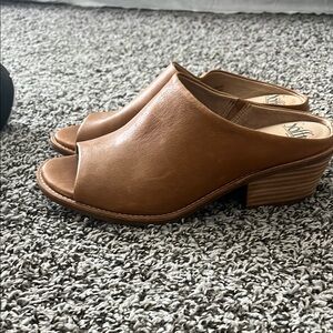 Sofft Brown Mules with Wooden Heel